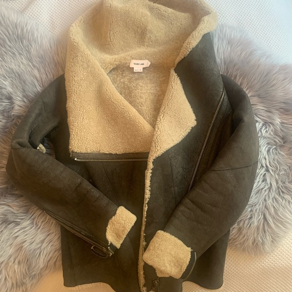 Helmut Lang Shearling Hooded Leather Coat Petite - Picture 6 of 10